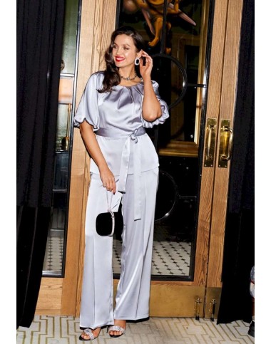 BEAUTIFUL-FREE 6381 стальной Костюм брючный BEAUTIFUL-FREE 6381 стальной Костюм брючный