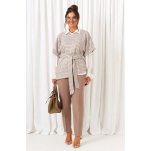 BEAUTIFUL-FREE 6419 песочно-молочный Костюм брючный