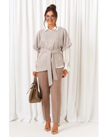 BEAUTIFUL-FREE 6419 песочно-молочный Костюм брючный