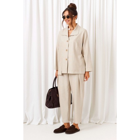 BEAUTIFUL-FREE 6421 бежевый Костюм брючный