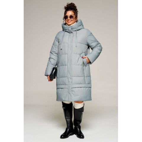 BEAUTIFUL-FREE 8022 серо-голубой Пальто