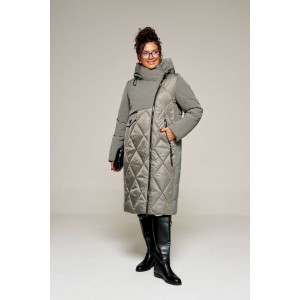 BEAUTIFUL-FREE 8023 серый Пальто