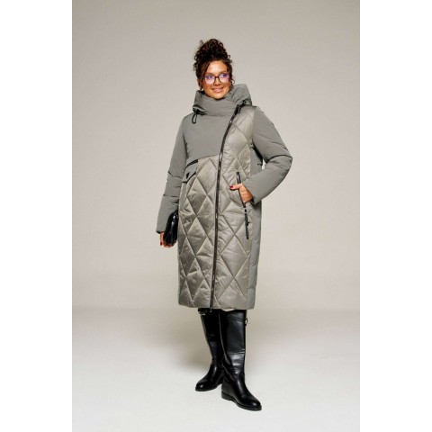 BEAUTIFUL-FREE 8023 серый Пальто