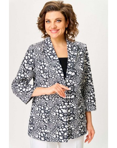 БелЭльСтиль 412-303 черно-белый Жакет