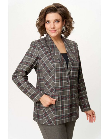 БелЭльСтиль 412-314 клетка красно-коричневая Костюм