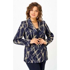 БелЭльСтиль 412-314 синий+золото Жакет