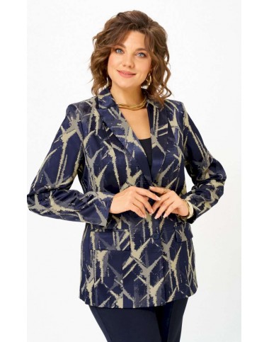 БелЭльСтиль 412-314 синий+золото Жакет