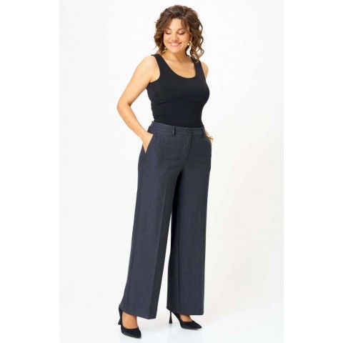 БелЭльСтиль 601-308 серо-синяя клетка Брюки