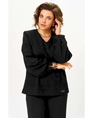 БелЭльСтиль 879-329 черный принт Блуза