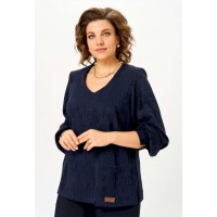 БелЭльСтиль 879-329 синий принт Блуза